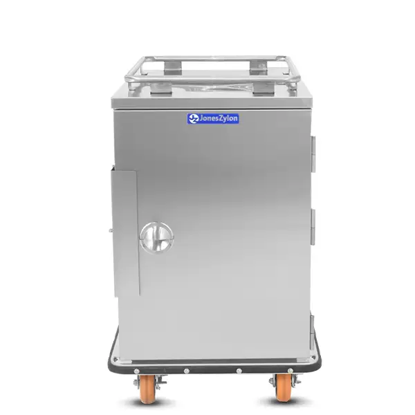 Heated holding cabinet for school cafeteria kitchen